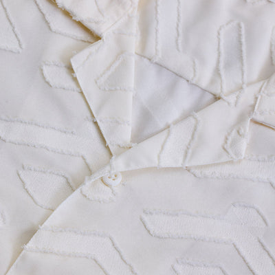 White Geometric Box Fit Shirt