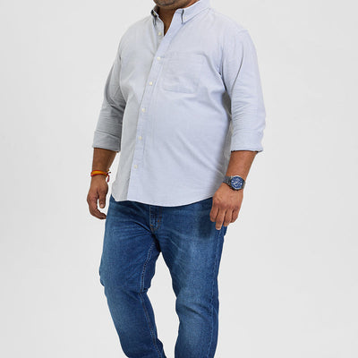 Light Grey Button Down Regular Fit Shirt