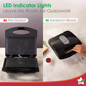 Acura Plus Sandwich Griller| 750W | Non-stick Aluminium Grill Plates by blacktree