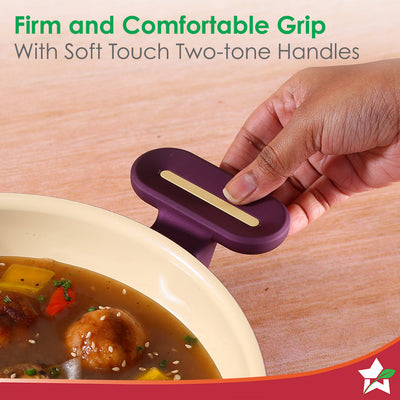 Bellagio Kadhai with Lid | Non-Stick Ceramic Coating |by blacktree