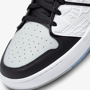 Jordan | NU RETRO 1 LOW  { WHITE/BLACK-LT SMOKE GREY-VARSITY RED