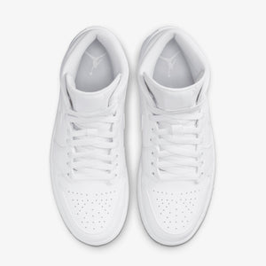 JORDAN | AIR JORDAN 1 MID { WHITE/WHITE-WHITE