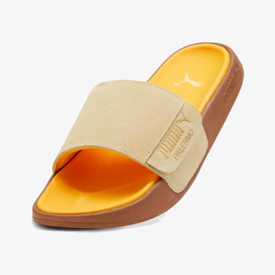 Puma | LEADCAT 2.0 PALERMO FOIL SLIDES { CREAMY VANILLA-PUMA GOLD-TANGERINE-GUM