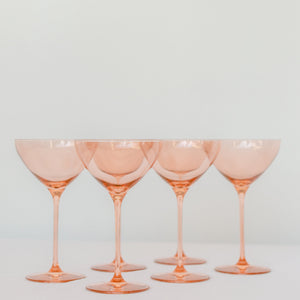 Estelle Colored Martini Glass - Set of 6 {Blush Pink}