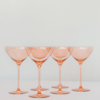 Estelle Colored Martini Glass - Set of 6 {Blush Pink}