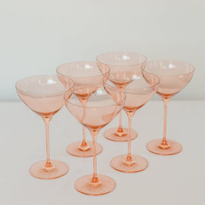 Estelle Colored Martini Glass - Set of 6 {Blush Pink}