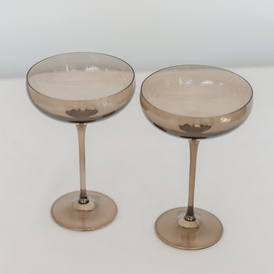 Estelle Colored Champagne Coupe Stemware - Set of 2 {Gray Smoke}