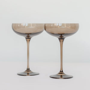 Estelle Colored Champagne Coupe Stemware - Set of 2 {Gray Smoke}