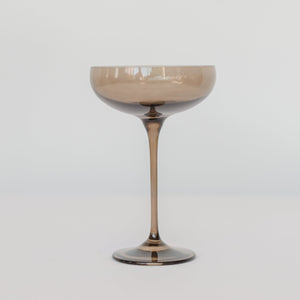 Estelle Colored Champagne Coupe Stemware - Set of 2 {Gray Smoke}