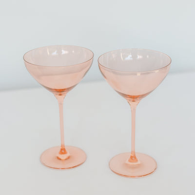 Estelle Colored Martini Glass - Set of 2 {Blush Pink}