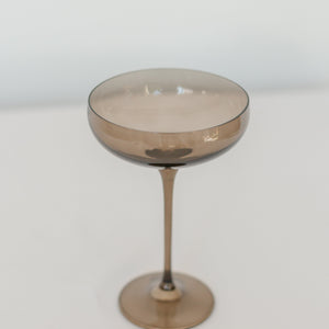 Estelle Colored Champagne Coupe Stemware - Set of 2 {Gray Smoke}