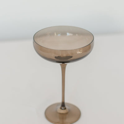 Estelle Colored Champagne Coupe Stemware - Set of 6 {Gray Smoke}