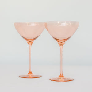 Estelle Colored Martini Glass - Set of 2 {Blush Pink}