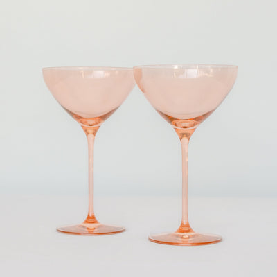 Estelle Colored Martini Glass - Set of 2 {Blush Pink}