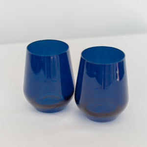 Estelle Colored Wine Stemless - Set of 2 {Midnight Blue}