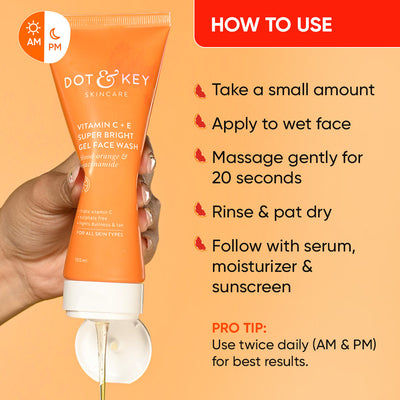 Vitamin C + E Gel Face Wash for Glowing Skin