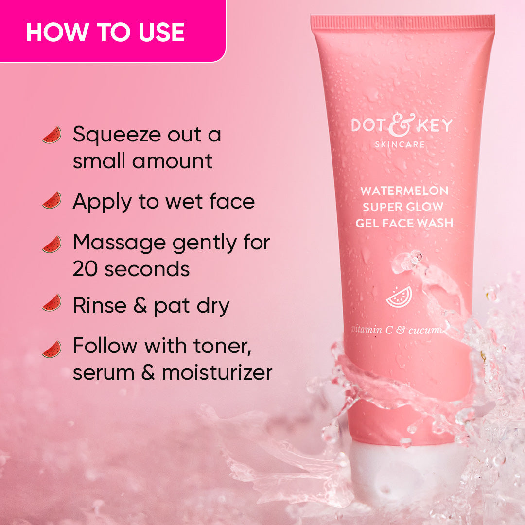 Watermelon + Vitamin C Gel Face Wash for Glowing Skin