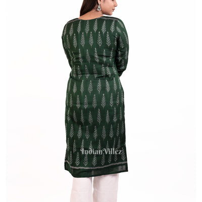 Sea Green Sambalpuri Odisha Ikat Designer Cotton Kurti for Women