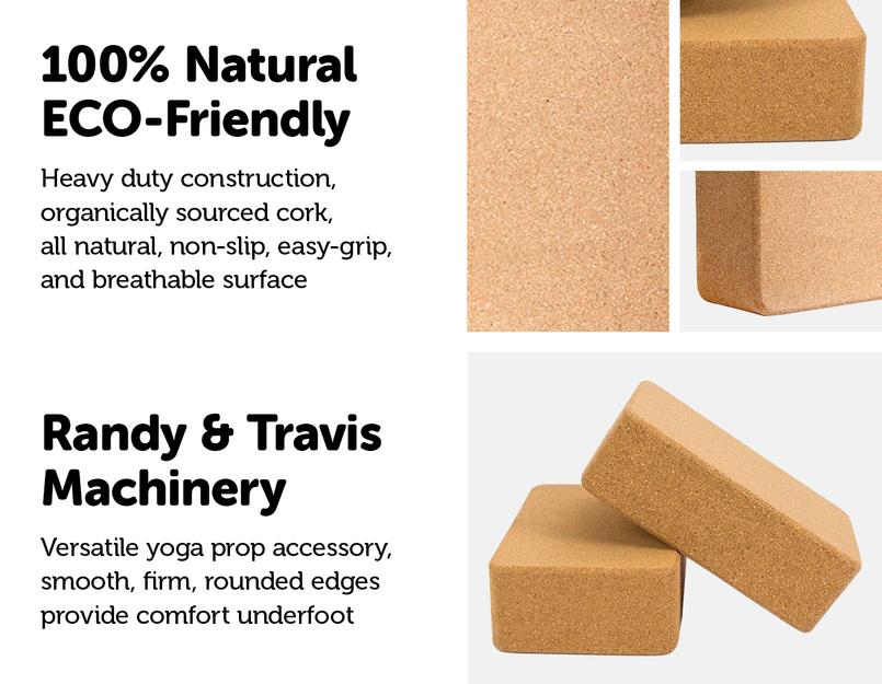 Sustainable Yoga Cork Blocks- Natural Fitness Cork