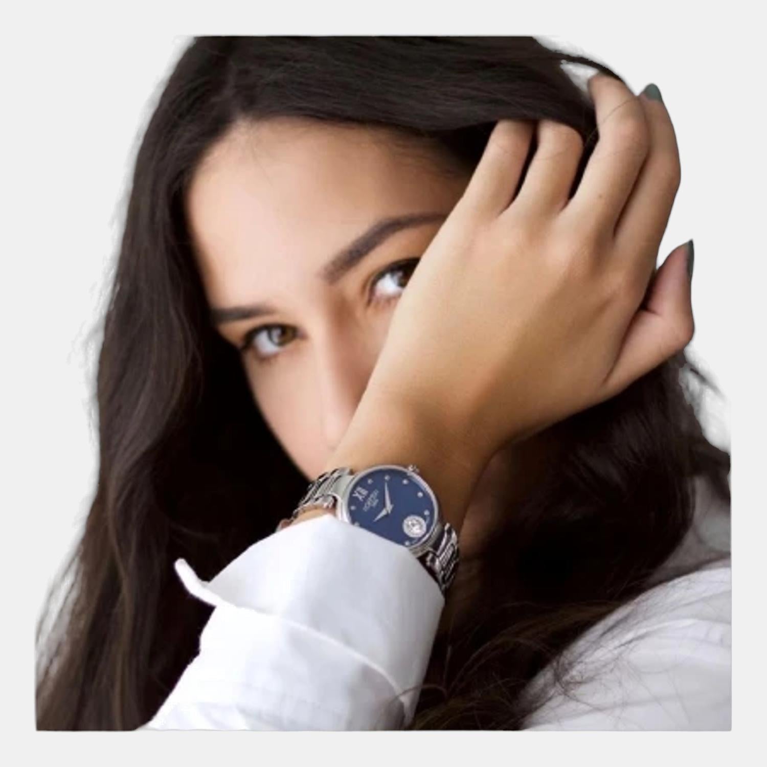 Aphrodite Women Quartz Blue Dial Analog Stainless Steel Watch 600843 41 49 50