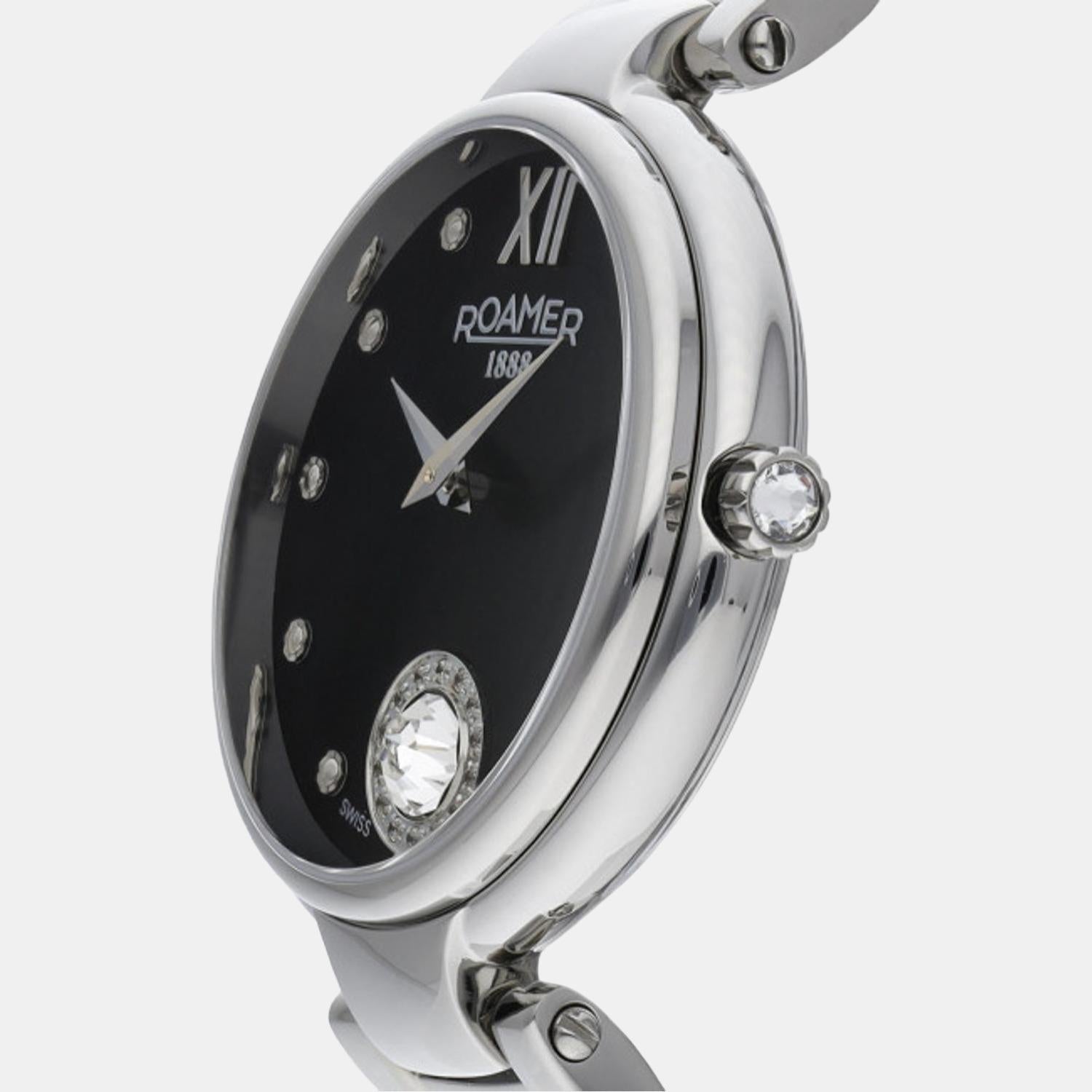 Aphrodite Women Quartz Black Dial Analog Stainless Steel Watch 600843 41 59 50