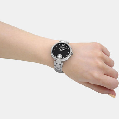Aphrodite Women Quartz Black Dial Analog Stainless Steel Watch 600843 41 59 50