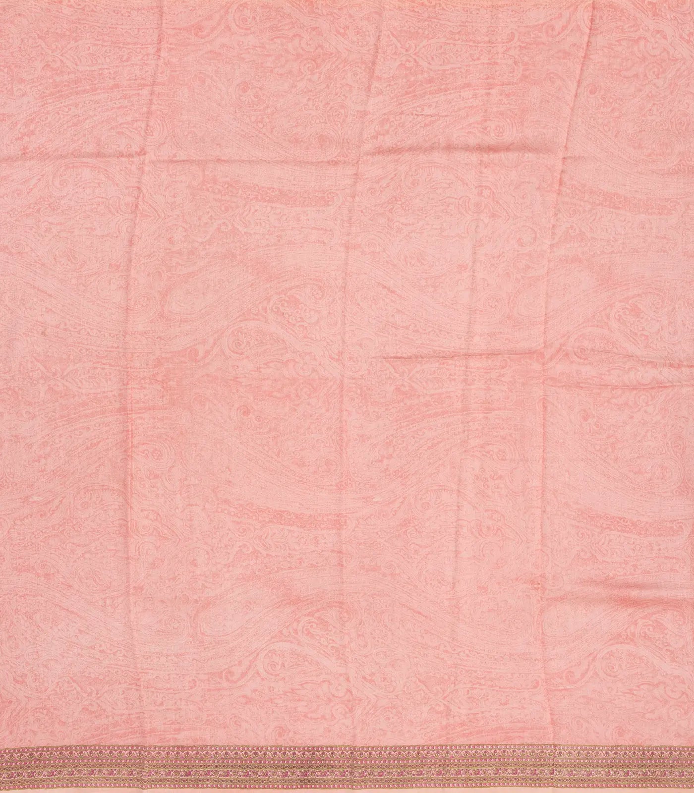 Baby Pink Handloom Chanderi Cotton Saree With Printed Floral Motif