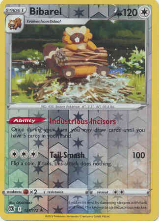 Bibarel - 121/172 - Rare Holo [swsh9-121] [Reverse Holo]