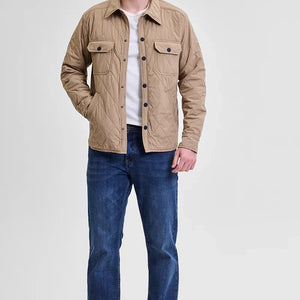 Beige Double Pocket Relaxed Fit Jacket