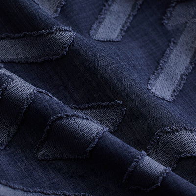 Dark Blue Geometric Box Fit Shirt
