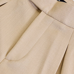 Beige Slim Fit Stretch Trousers