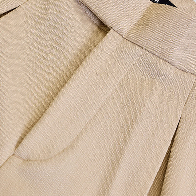 Beige Slim Fit Stretch Trousers