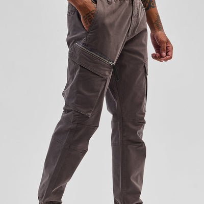 Brown Slim Fit Cargo Pants