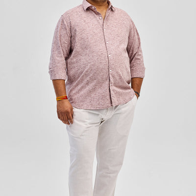 Mauve Linen Blend Shirt