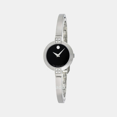 Bela Women Quartz Black Dial Analog Stainless Steel Watch 605855