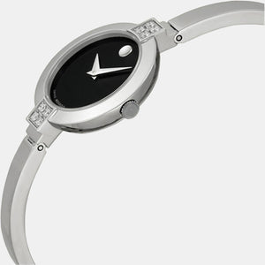 Bela Women Quartz Black Dial Analog Stainless Steel Watch 605855