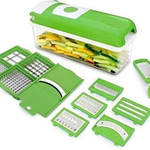 Multifunctional 12 in 1 nicer dicer chopper and drain basket