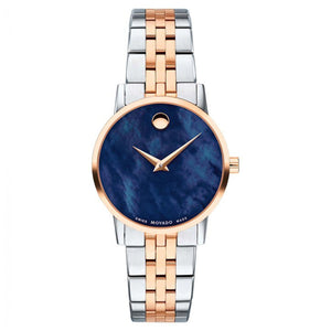 Movado Museum Classic Blue Mother Of Pearl Dial Women 28mm