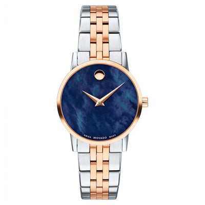 Movado Museum Classic Blue Mother Of Pearl Dial Women 28mm