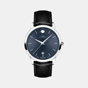 1881 Automatic Men Quartz Blue Dial Analog Leather Watch 607454