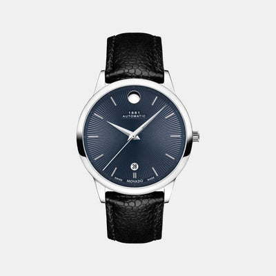 1881 Automatic Men Quartz Blue Dial Analog Leather Watch 607454