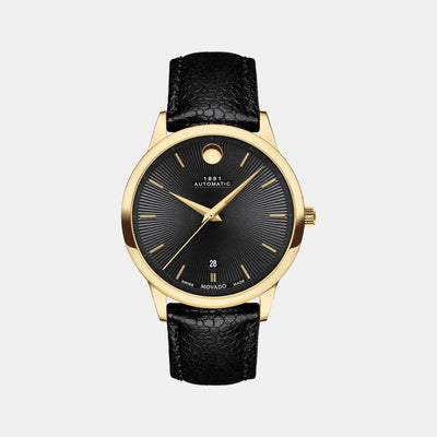 1881 Automatic Men Automatic Black Dial Analog Leather Watch 607455