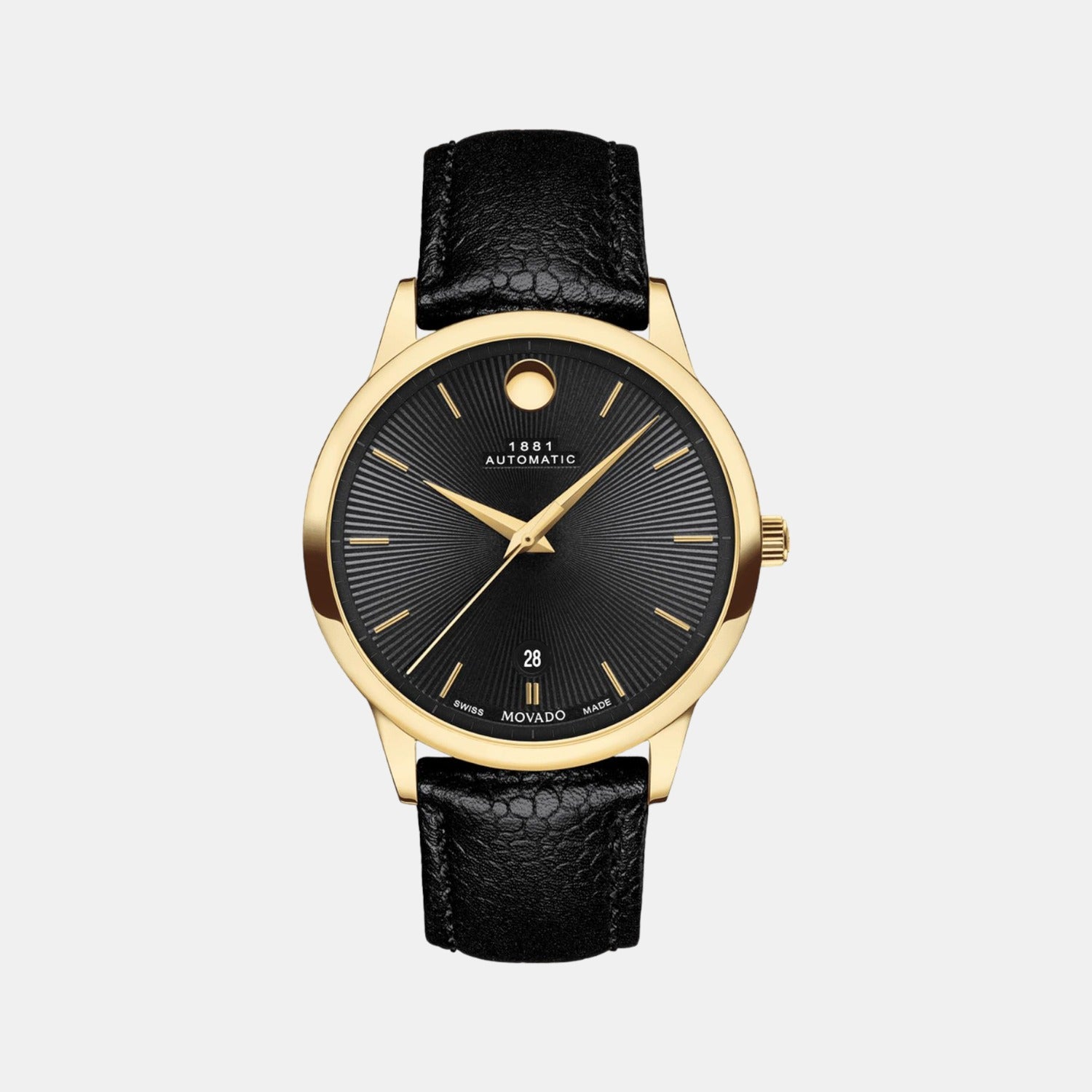 1881 Automatic Men Automatic Black Dial Analog Leather Watch 607455