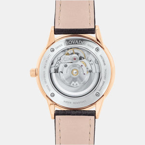 1881 Automatic Men Quartz Black Dial Analog Leather Watch 607457
