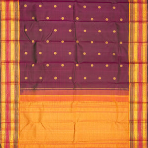 Maroon Handloom Kanchipuram Silk Saree With Chakaram Buttas