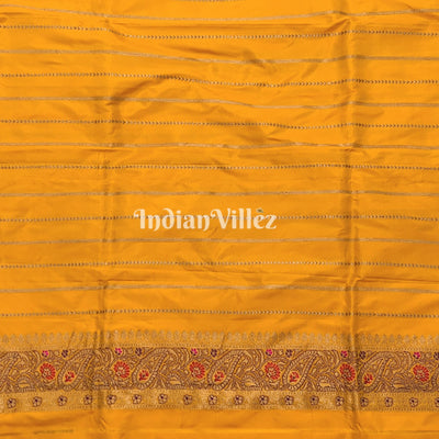Yellow Designer Banarasi Meenakari Katan Silk Saree
