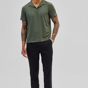 Olive Textured Cuban T-Shirt