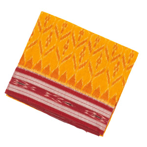Mustard Orissa Cotton Saree With Tie & Dye And Floral Motifs