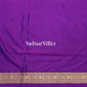 Purple Floral Designer Katan Silk Banarasi Saree