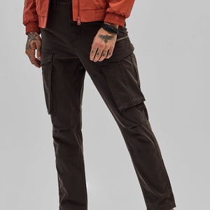 Dark Brown Relaxed Fit Cargo Pants